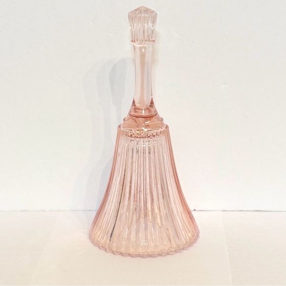 Vintage Fenton Art Glass Sheffield Ribbed Pink Opalescent Bell